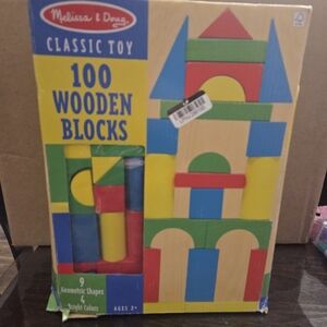 Melissa & Doug 100 Wooden Blocks Set - Red, Blue, Green, Yellow